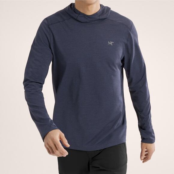 Arc'teryx Cormac Hoody Men's Size Medium Blue Long Sleeve UPf Hiking Running - Picture 1 of 5